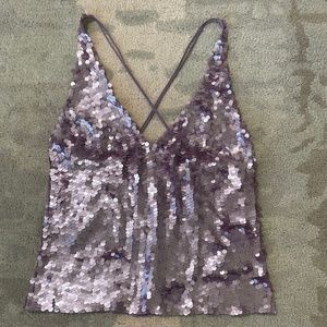 DKNY Runway Sequin Tank - Lavender - New w/o Tags - Size Petite